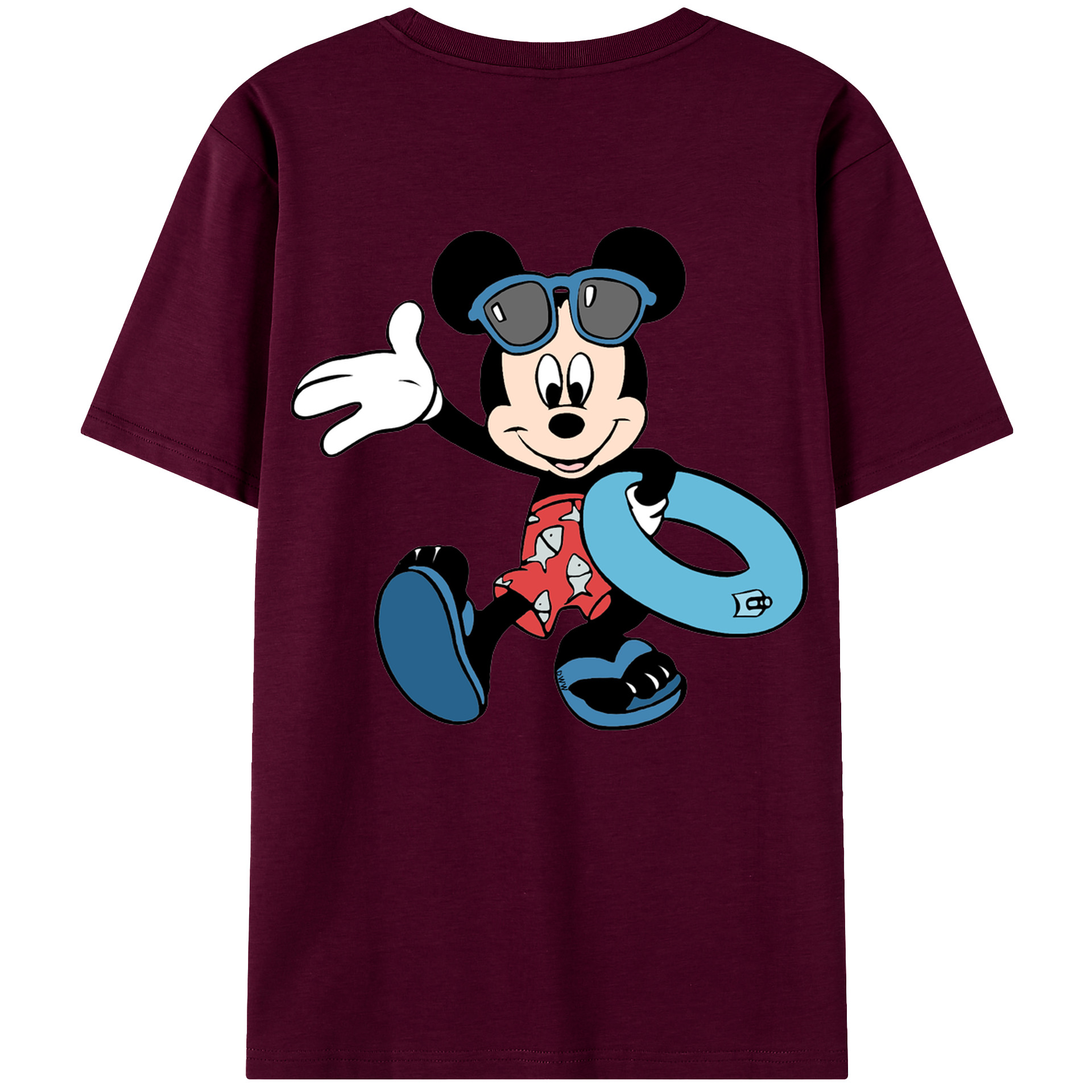 （画像用） ミッキーマウス Mickey Mouse レディース半袖Tシャツ(バックプリント)